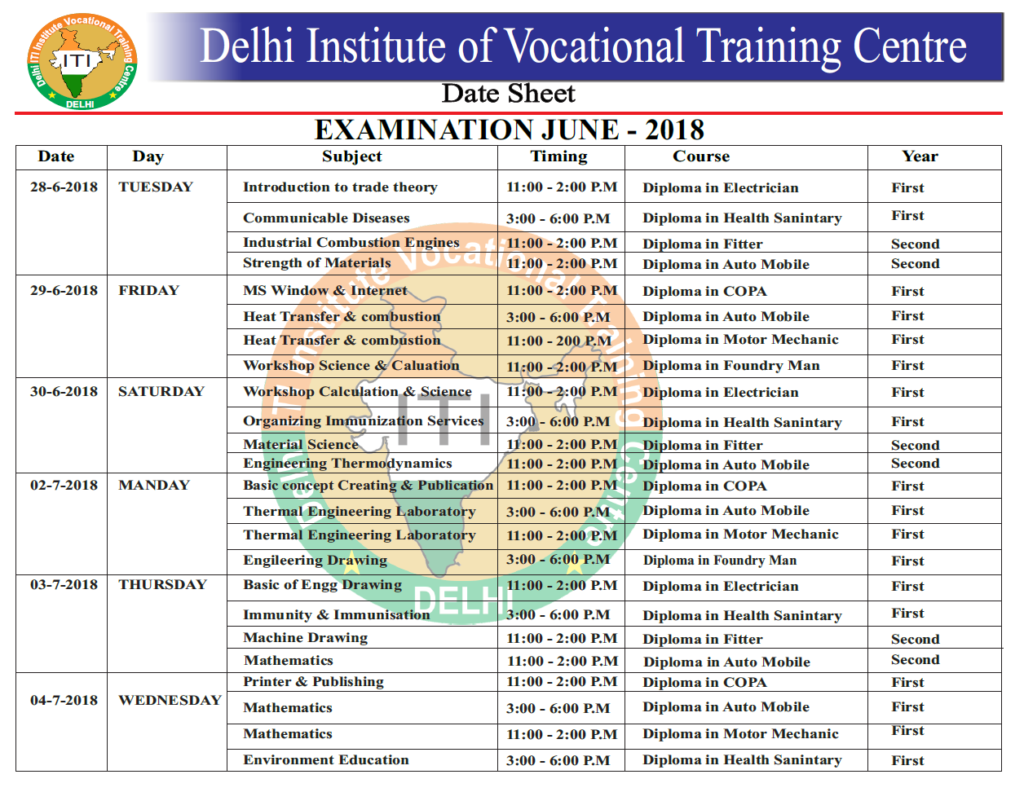 examination-datesheet